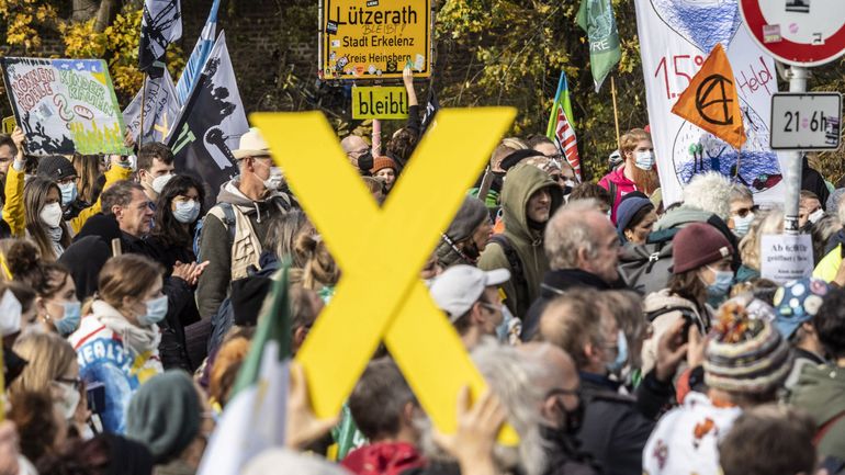Allemagne : manifestation contre une mine de charbon à l'est de la frontière belge