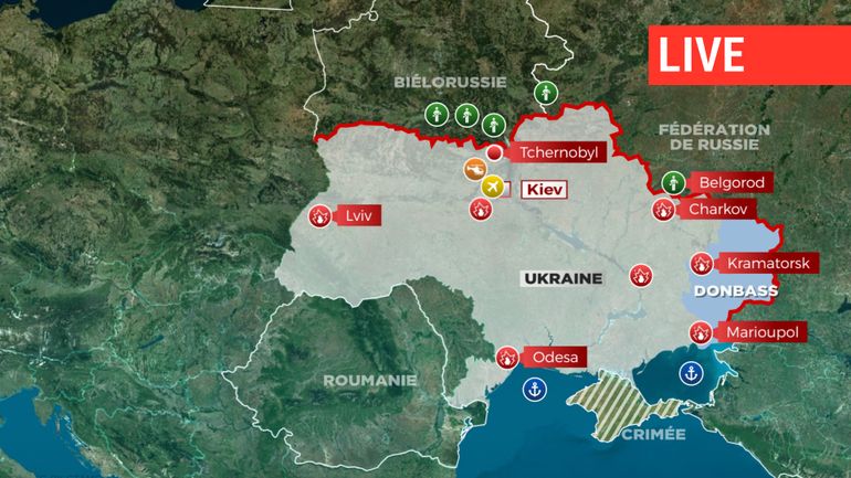 Deuxième jour de guerre en Ukraine (live) : l'étau se resserre autour de Kiev, la mobilisation générale est décrétée