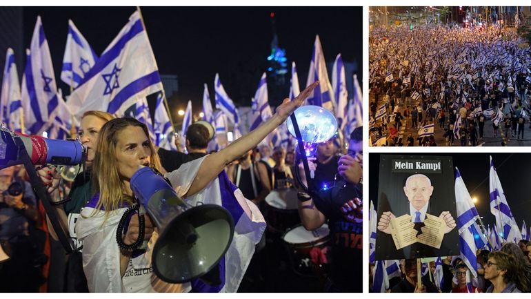 Israël : pour la 14e semaine, une foule compacte manifeste contre la réforme judiciaire à Tel-Aviv