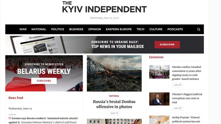 Guerre en Ukraine : The Kyiv Independent, l'information comme arme