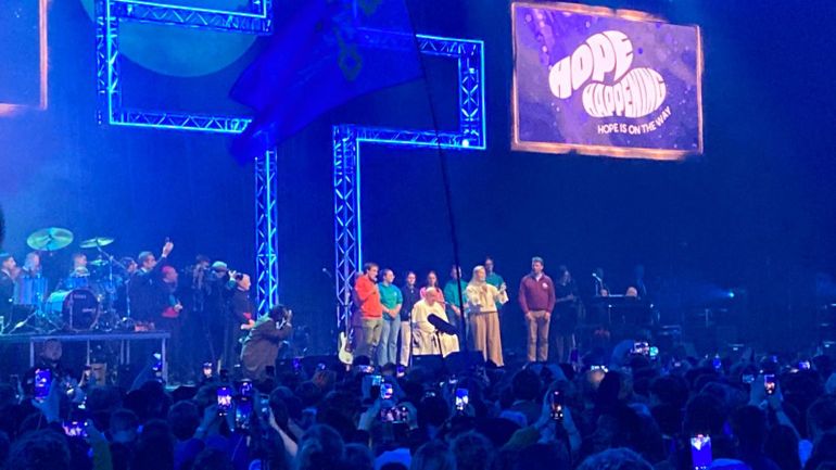Visite surprise du pape François au festival Hope Happening au Heysel, qui réunit plus de 5600 jeunes