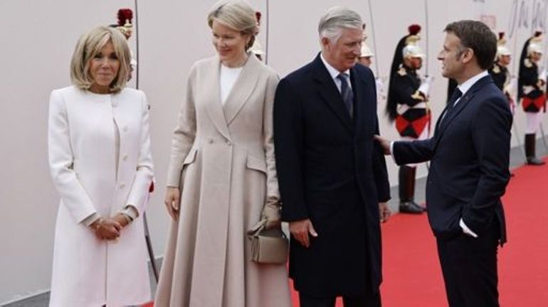 Le Roi et la Reine en visite d'État en France à la rencontre du président Emmanuel Macron