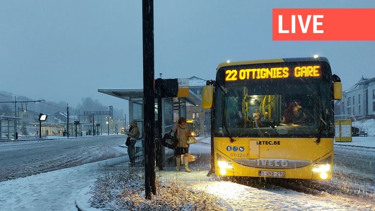 Direct - chutes de neige en Belgique : transports en commun perturbés en Wallonie et à Bruxelles et avions annulés ce jeudi