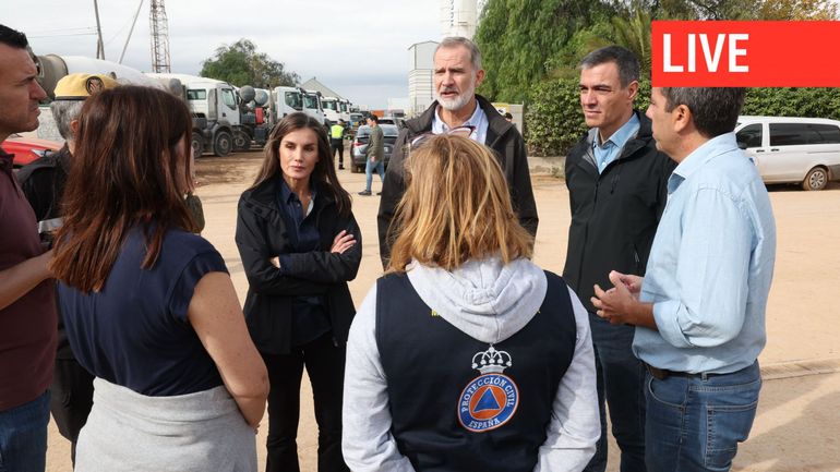 Direct  Inondations en Espagne : le roi et la reine d'Espagne, chahutés par des résidents en colère, interrompent leur visite