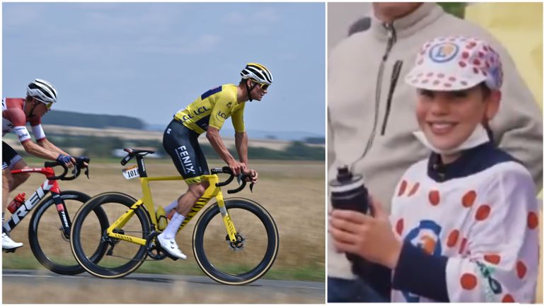 Tour de France 2021 : Un jeune fan aux anges avec le cadeau de Mathieu van der Poel, "Le bidon du maillot jaune !"