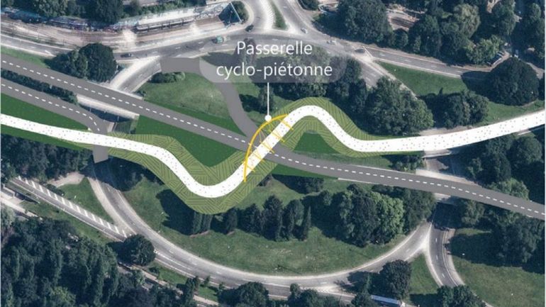 Fin de l'A12 : la passerelle cyclo-piétonne du rond-point du Gros Tilleul posée les 12 et 13 août