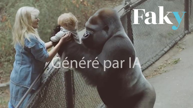 Un gorille rend à sa maman un enfant tombé dans son enclos : cette vidéo a été générée par IA