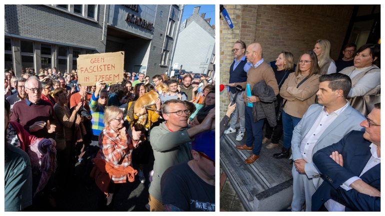 Le cordon sanitaire une nouvelle fois rompu en Flandre : le Vlaams Belang au pouvoir à Izegem, une centaine de personnes manifestent