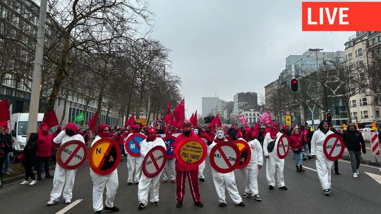 Direct - Manifestation nationale ce jeudi 3 février : au moins 60.000 manifestants à Bruxelles contre les mesures du gouvernement De Wever