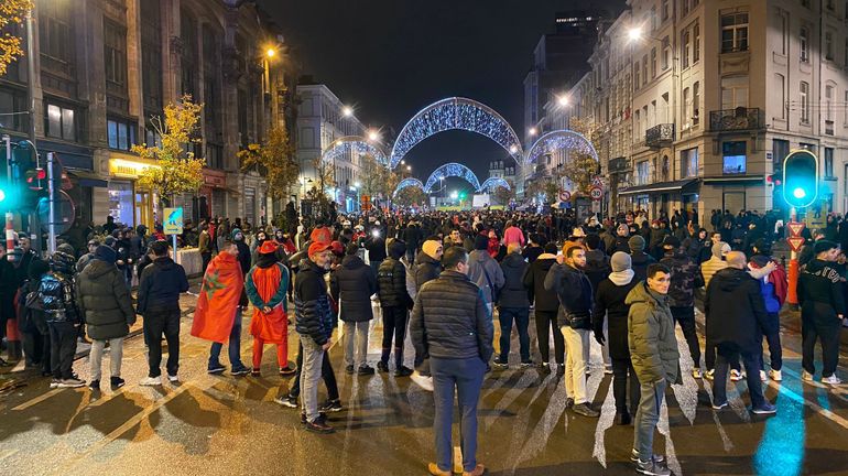 Célébrations après Maroc-Espagne : ambiance festive à Bruxelles malgré quelques légers incidents