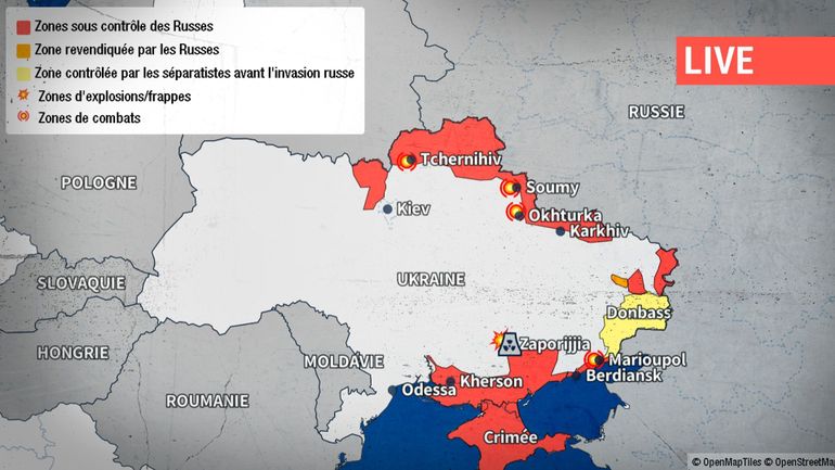 Guerre en Ukraine (direct et carte interactive) : attaque d'une centrale, combats au sol... le point sur les derniers événements