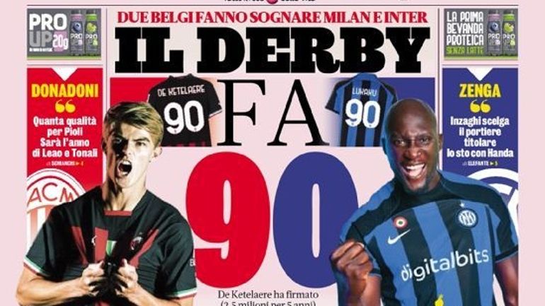 De Ketelaere et Lukaku en Une de la Gazzetta dello Sport : "Deux Belges font rêver Milan"