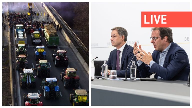 Direct - Mobilisation des agriculteurs : le Premier ministre Alexander De Croo et David Clarinval recevront les associations d'agriculteurs ce mardi