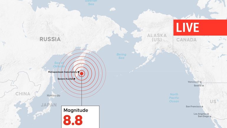 Direct : alertes au tsunami dans le Pacifique après un séisme de magnitude 8,8 près des côtes russes