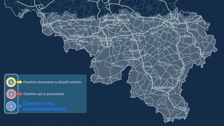 Les chantiers en Wallonie et à Bruxelles : quels sont les secteurs à éviter cet été ? (Carte interactive)