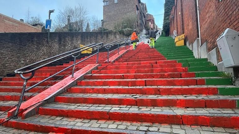 Escaliers aux couleurs de la Palestine à Liège : une plainte "pas nécessaire" explique Willy Demeyer