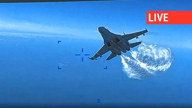 Direct - Guerre en Ukraine : la vidéo de l'impact en vol entre le drone américain et l'avion russe rendue publique