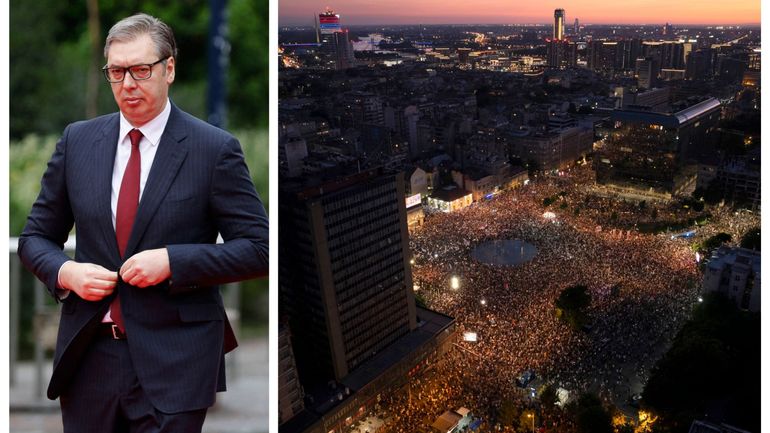 Manifestations en Serbie pour des élections anticipées : le président Aleksandar Vucic assure qu'il ne cédera pas à la rue
