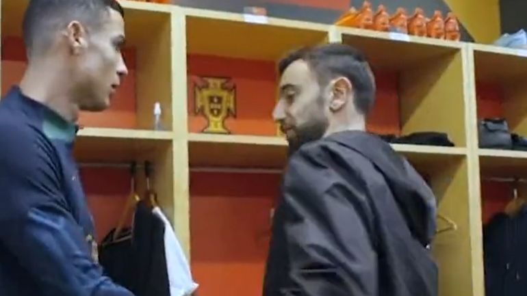 Images interpellantes des retrouvailles glaciales entre Cristiano Ronaldo et Bruno Fernandes en sélection portugaise