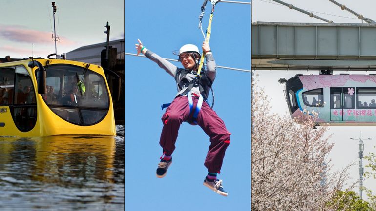Tyrolienne, bus amphibie et monorail : ces moyens de transport surprenants à travers le monde