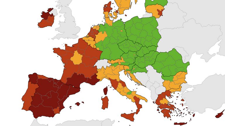 La carte des voyages s'applique dès ce dimanche : la France en rouge presque partout, la Belgique résiste, sauf Bruxelles