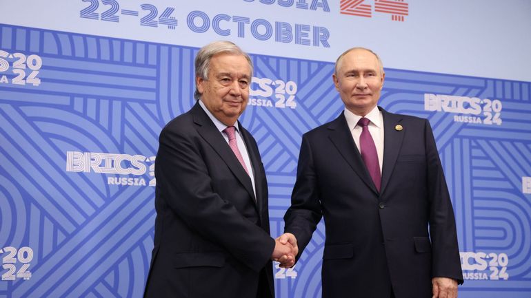 Vladimir Poutine rencontre le chef de l'Onu Antonio Guterres au sommet des Brics