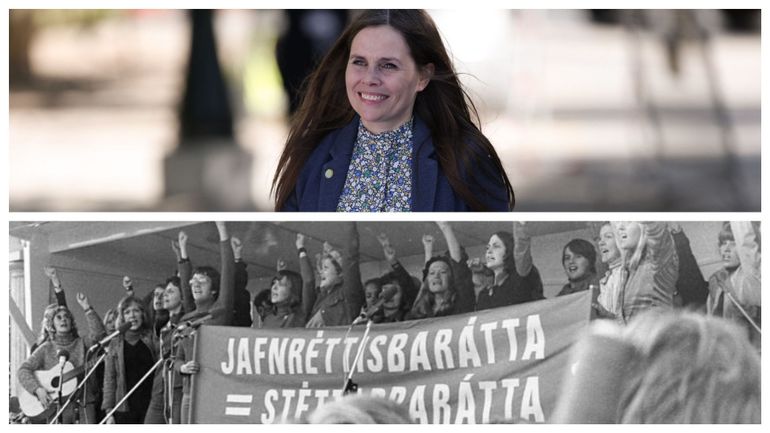 Islande : les femmes, y compris la Première ministre, en grève pour l'égalité, comme en 1975