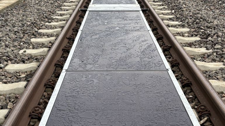 Et si on installait des panneaux photovoltaïques entre les rails de train ? En Suisse, un tronçon test vient d'être inauguré