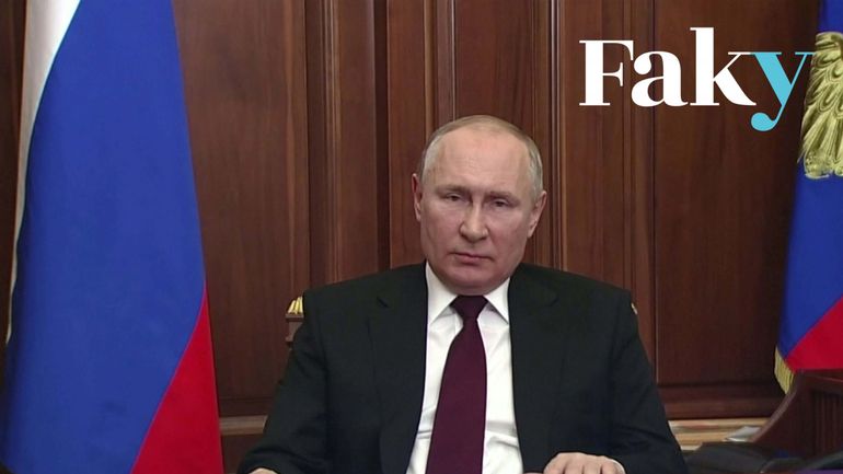 La vidéo du discours de Poutine annonçant l'intervention militaire russe a-t-elle été enregistrée trois jours plus tôt ?