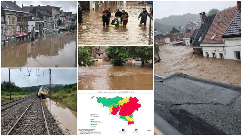 Au moins deux morts, des maisons qui s'effondrent : la Wallonie fortement touchée par les inondations (DIRECT)