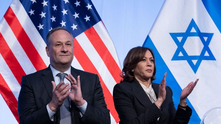 Kamala Harris et Doug Emhoff à la réception du jour de l’indépendance à l’ambassade d’Israël