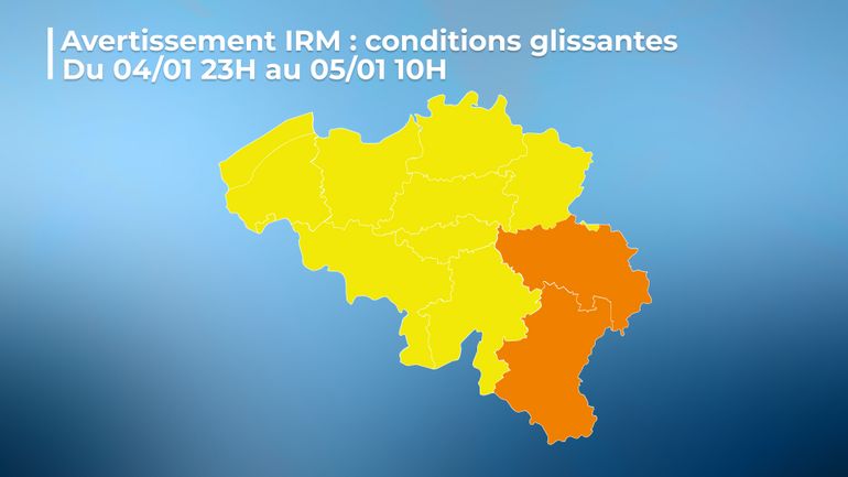 Avertissement orange pour des conditions glissantes sur une partie du pays