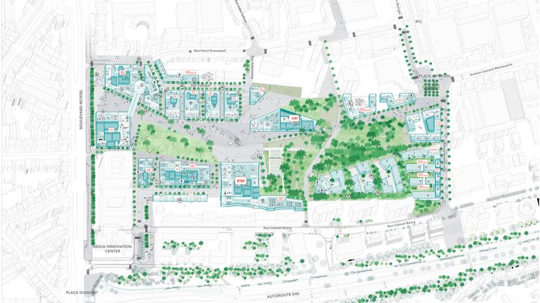 Schaerbeek : à quoi ressemblera Mediapark, le nouveau quartier ouvert au public autour de la RTBF-VRT ?