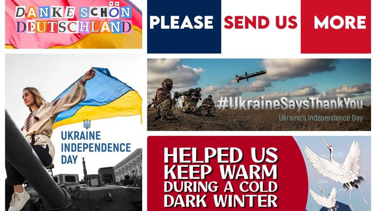 Guerre en Ukraine : à l'occasion de la fête de l'Indépendance, Kiev remercie (avec humour et en vidéos) les pays alliés