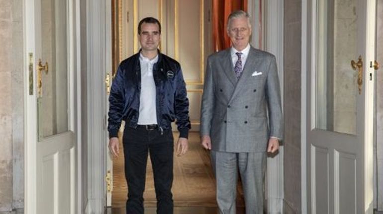 Le roi Philippe reçoit Raphaël Liégeois, le nouvel astronaute belge, au château de Laeken