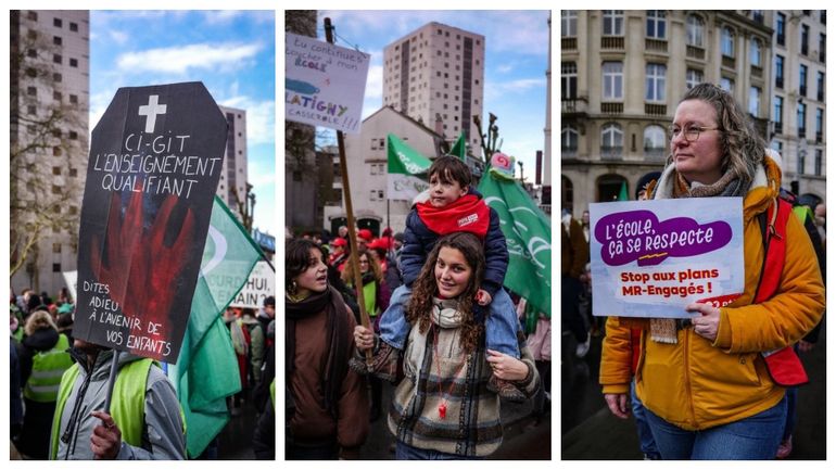 Grève des enseignants : plusieurs milliers de professeurs participent à la manifestation à Bruxelles