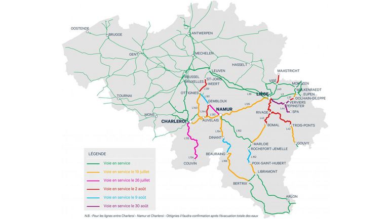 Liège, Namur, Charleroi, Ottignies : plusieurs lignes de train wallonnes remises en service ce lundi matin