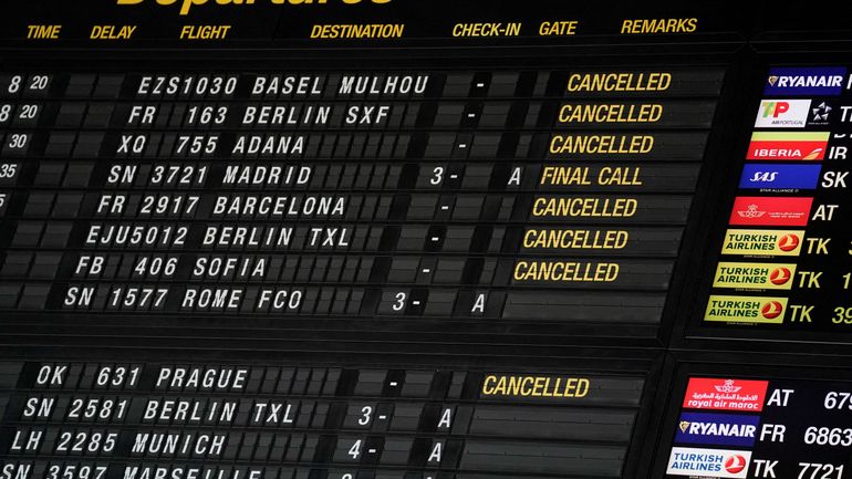La moitié des vols de Brussels Airlines prévus lundi sont supprimés