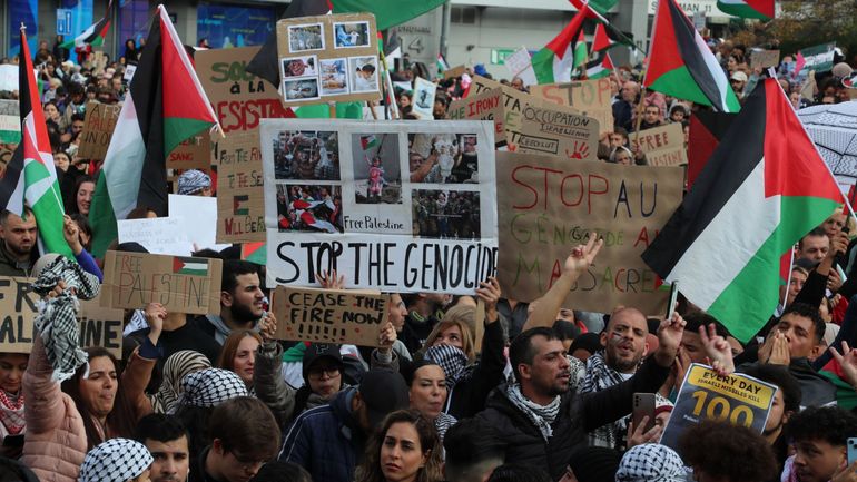 Guerre Israël - Gaza : à Bruxelles, la manifestation de soutien à Gaza a rassemblé 12.000 personnes selon la police, 40.000 selon les organisateurs