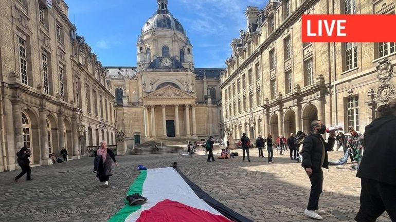 Direct - Guerre Israël-Gaza : des étudiants de la Sorbonne occupent leur université en soutien avec Gaza, les cours suspendus