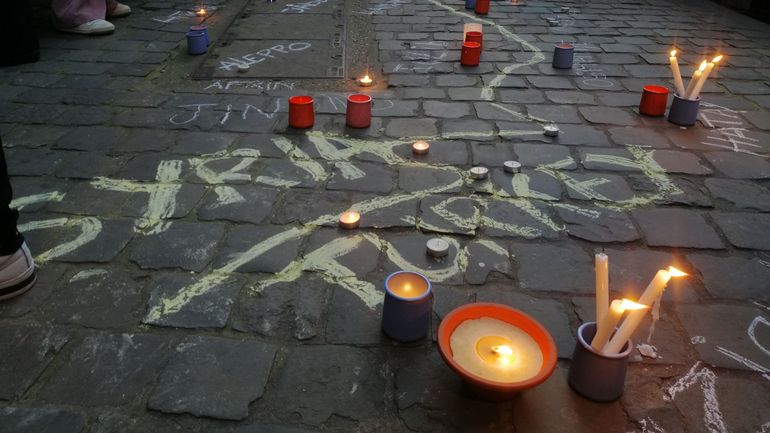 La communauté syrienne de Belgique se mobilise pour venir en aide aux victimes du séisme. Veillée de solidarité envers les victimes des séismes organisée à Bruxelles, le 2 mars 2023.