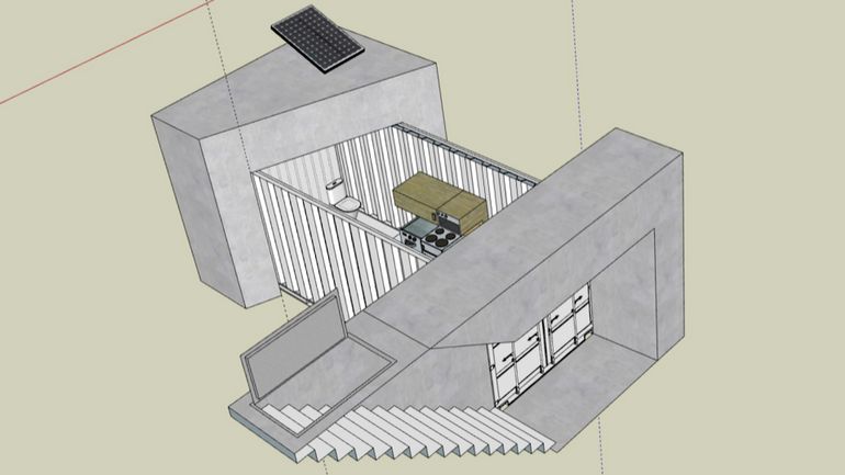 Des containers transformés en abris anti-atomiques, disponibles à la vente en Belgique