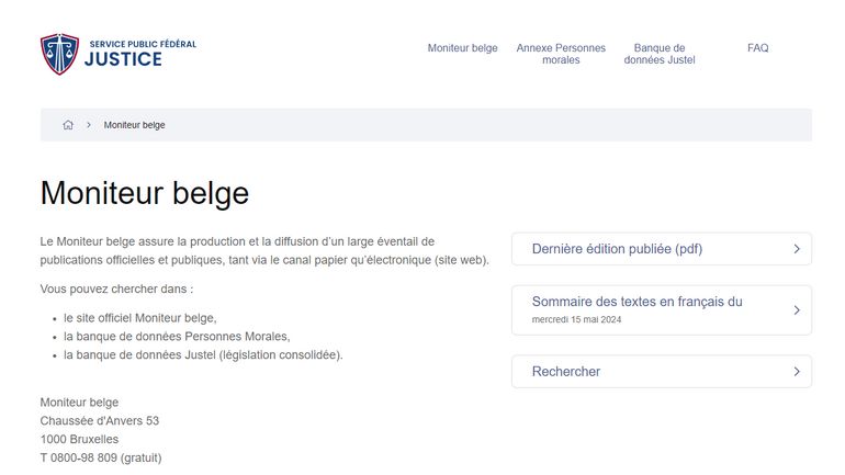 Le site du Moniteur belge fait peau neuve, sa version modernisée se veut 