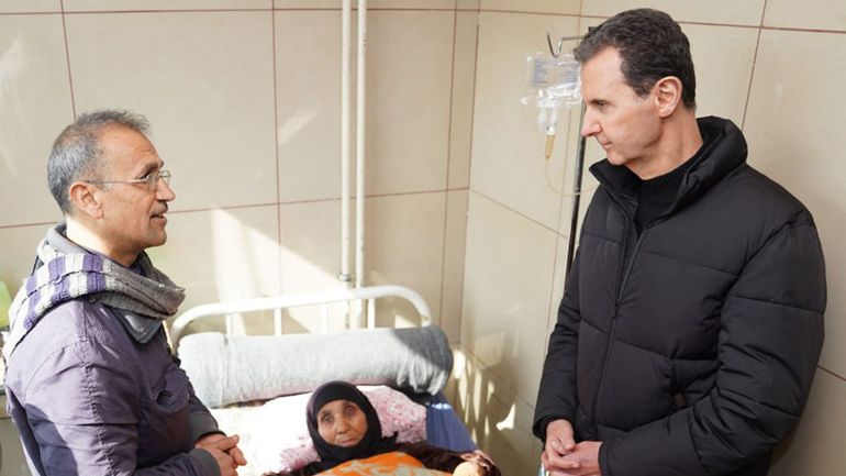 Séismes en Turquie et en Syrie : le président syrien Bachar al-Assad et son épouse au chevet des victimes d'Alep