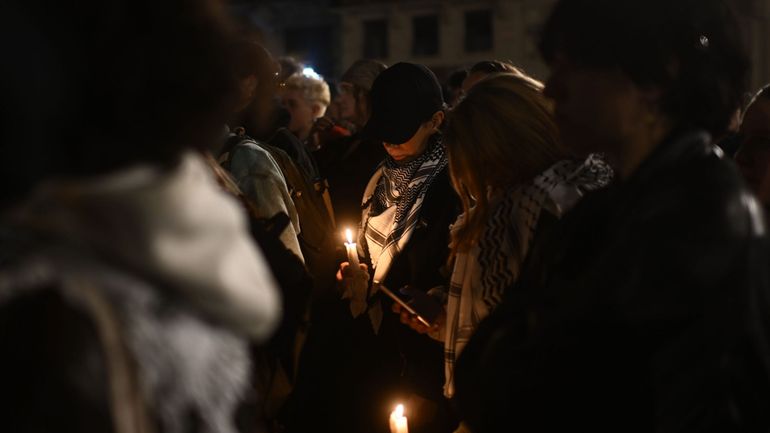 À Bruxelles, hommage aux victimes palestiniennes et libanaises devant la Bourse