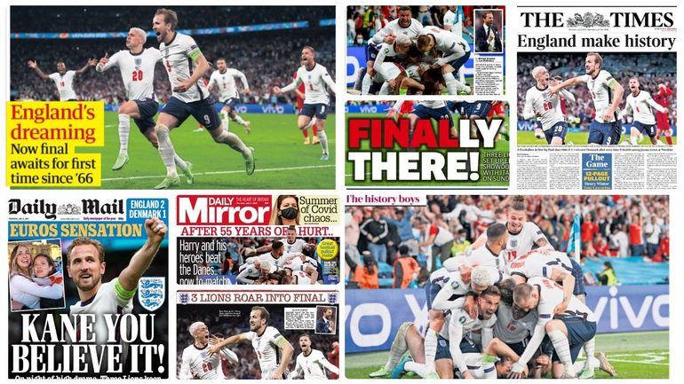 Euro 2020 : "Finally", la presse anglaise s’enthousiasme pour ses "héros" et rêve de gagner comme en 66'