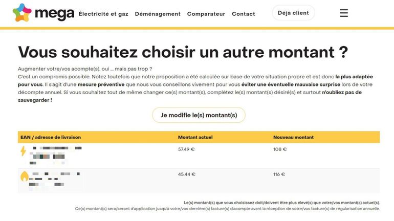 Prix de l'énergie : Mega prend des engagements relatifs aux acomptes contestés