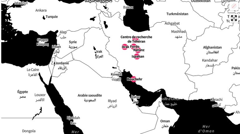 Quels sont les principaux sites connus du programme nucléaire iranien ?