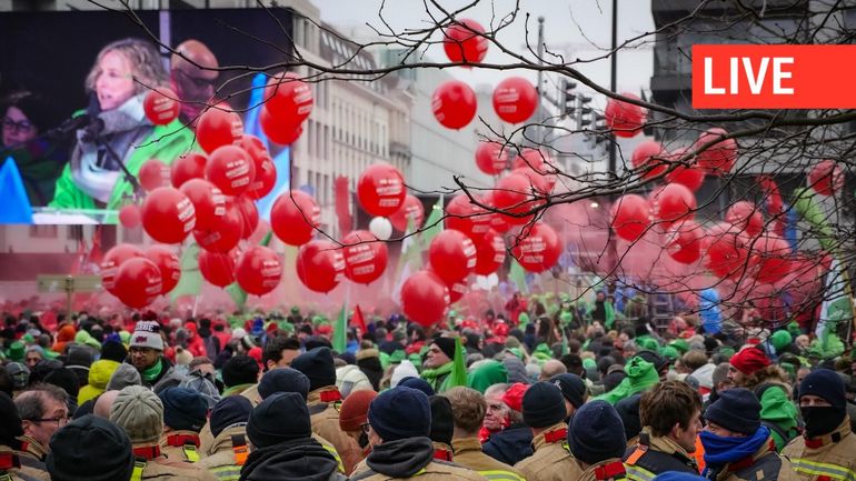 Direct - Manifestation nationale : des milliers de manifestants à Bruxelles contre les mesures annoncées par le gouvernement De Wever