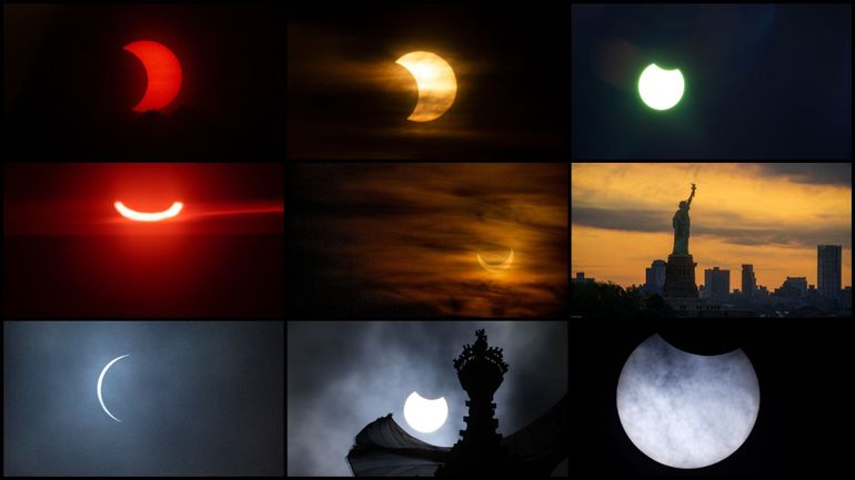 Les plus belles images de l'éclipse solaire de ce jeudi 10 juin à travers le monde